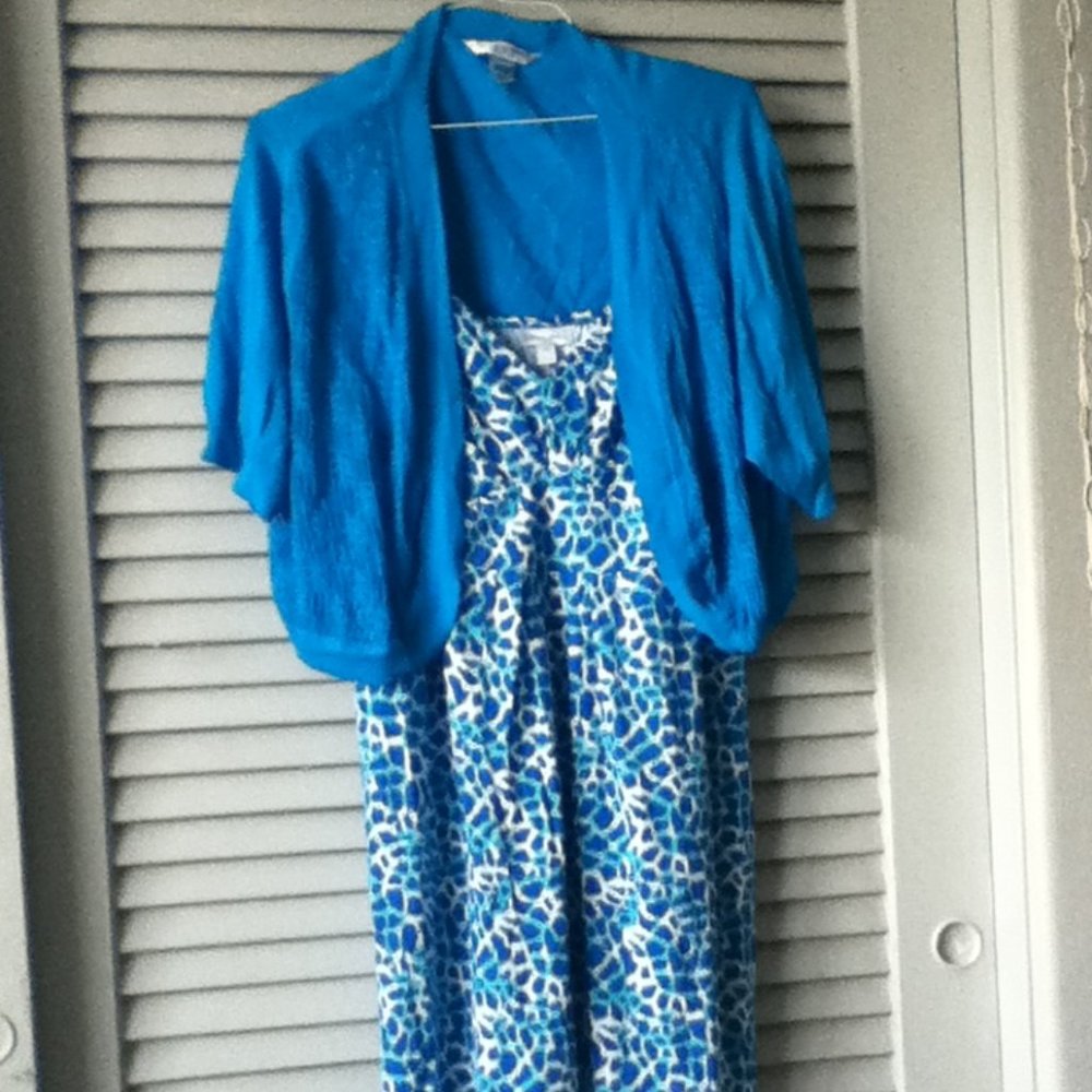 Halter Dress with Lace Shrug